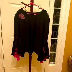 LILLY & TAYLOR BLACK & PINK DRESSY TOP SIZE 20